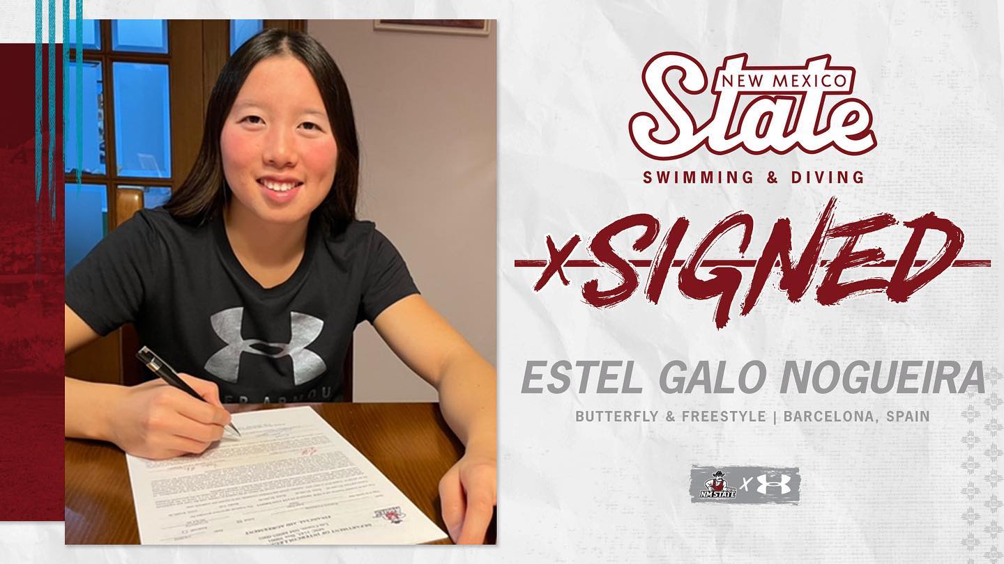 Estel Galo, becada per a l’equip de natació de New Mexico State University